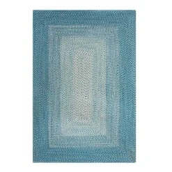 Gardenwize Faux Jute Outdoor Rug - Ocean Blue - 80cm X 150cm GW455